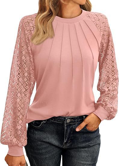 2026 Autumn New European And American Women's Long Sleeved Shirt Lace Top Casual Knitted Shirt NorixaFashion.com