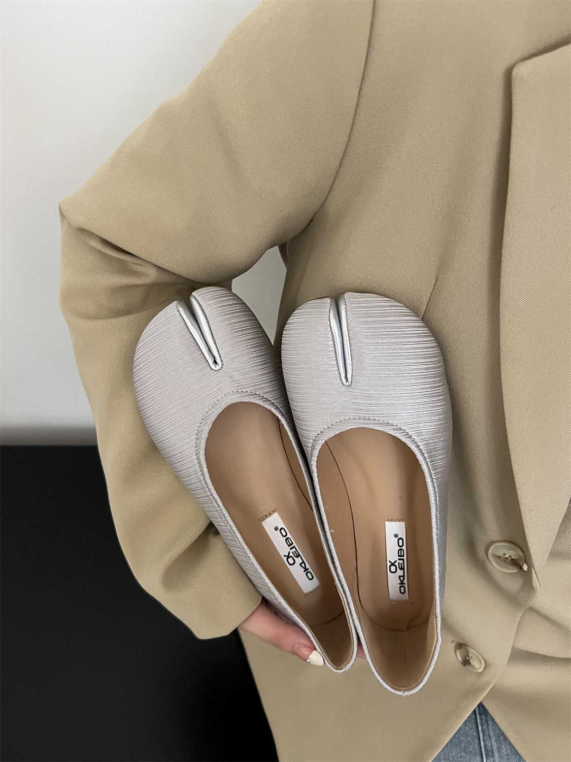 Flat Bottom Silver Single-layer Shoes Women LadyShow.Store