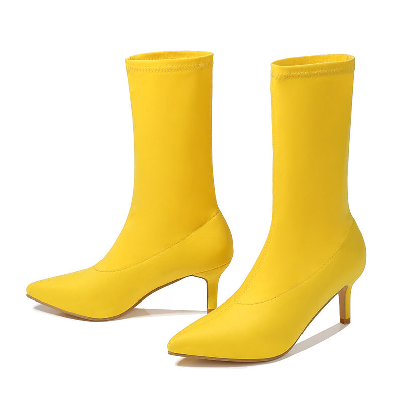 Women's Shoes Stylish Ankle Boots Sexy Pointed Toe Stiletto High Heels Boots LadyShow.Store