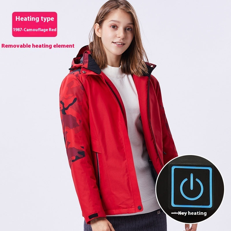 Outdoor Camouflage Heating Shell Jacket Smart USB Heating Cotton-padded Clothes Best YouTube Store