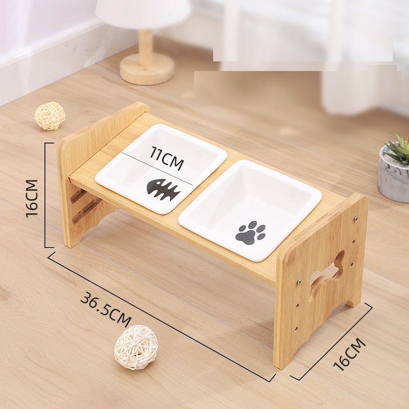 Adjustable Cat Bowl Dog Bowl Neck Protector Pet Supplies Pets Fashion