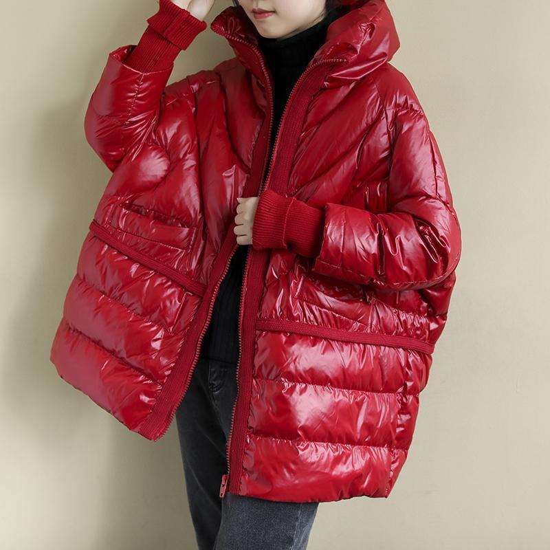 White Duck Down Artistic Stand-up Collar O-type Plus Size Women's Down Jacket Wool Stitching Design Style LuxuryLifeWay Online Store