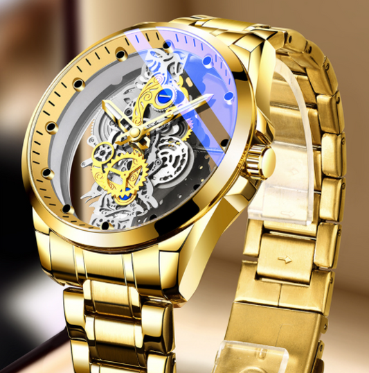 Men Watch Skeleton Automatic Quartz Watch Gold Skeleton Vintage Man Watch Mens Watches Top Brand Luxury CJD2
