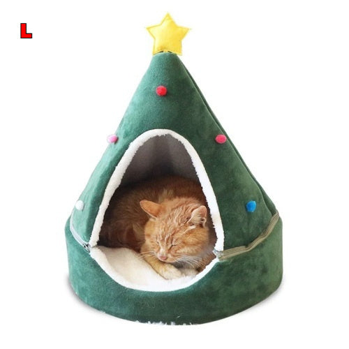 Christmas Tree Pet Bed Winter Warm Pet Nest Cat House Dog pet supplies Pets Fashion