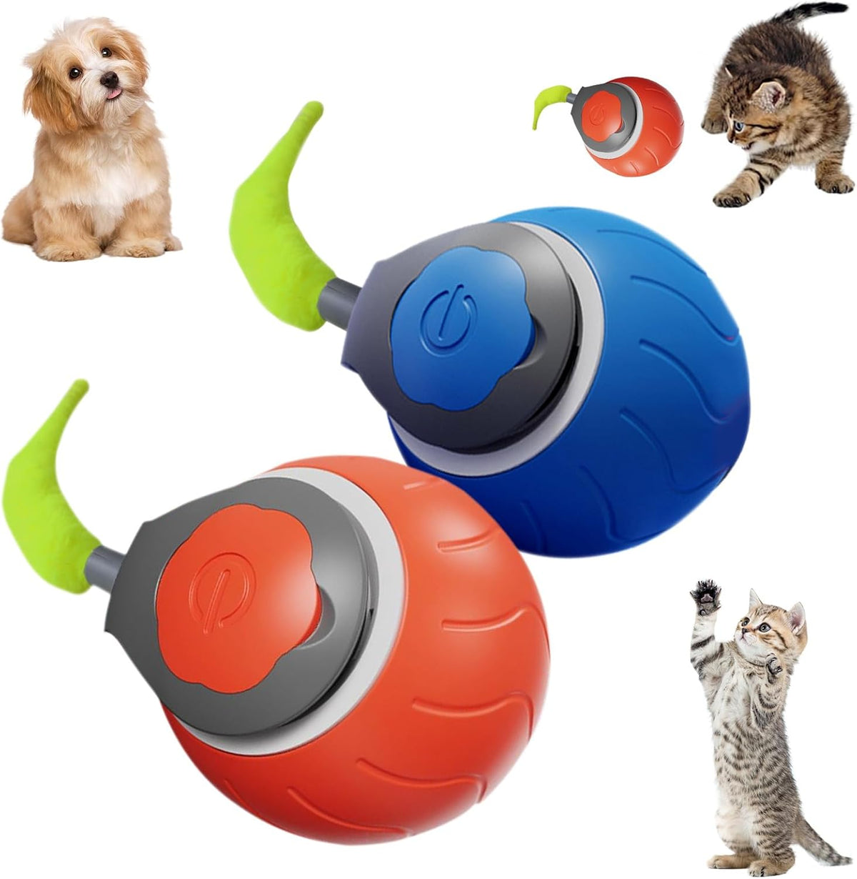Speedy Tail Cat Toy,Interactive Cat Toy For Indoor Cats,Cat Ball Toy,Interactive Cat Toy Ball,Two Speed Adjustment,USB Rechargeable Pets Fashion