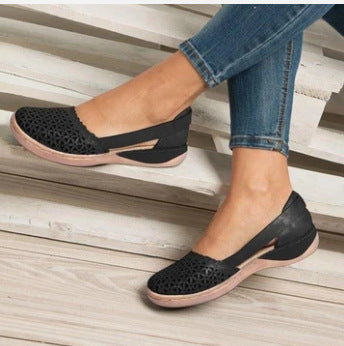 Fashion Women's Toe Head Hollowed Out Large Size Flat Sandals LadyShow.Store