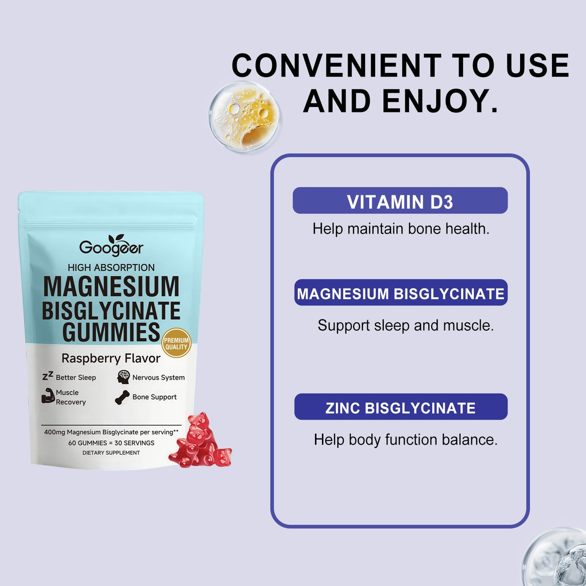 Glycine Magnesium Chocolate Input 60 Capsules Bag Tri Light Beauty