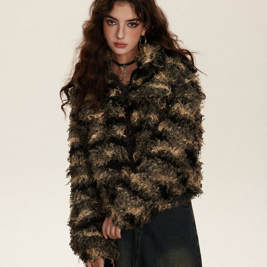 Short American Retro And Fashion All-matching High Quality Lamb Wool Coat Best YouTube Store