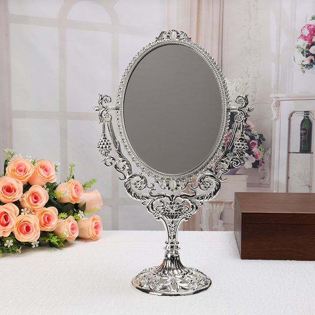 Rustic Double-Sided Makeup Mirror for Desktop Use LadyShow.Store