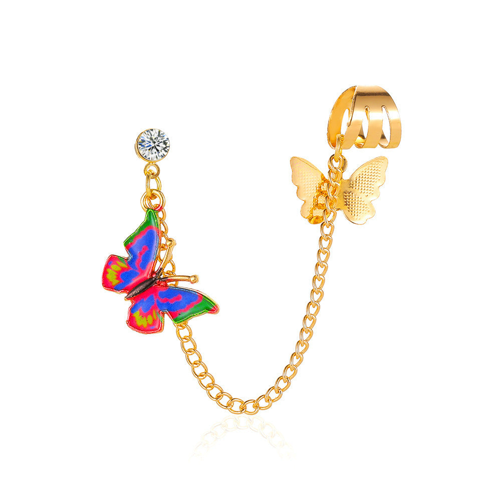 Fantasy Single Colorful Butterfly Earring