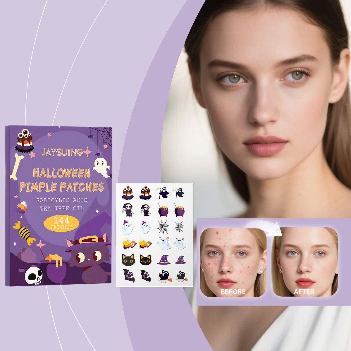 Halloween Acne Patch 144pcs 1box Tri Light Beauty