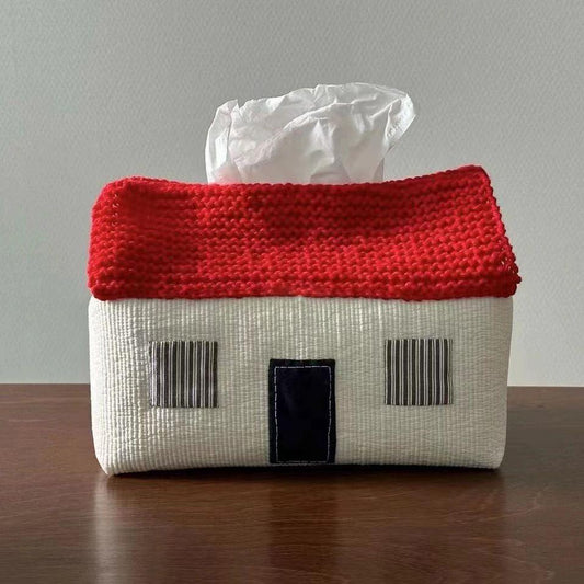 Handmade Cute House Crocheted Cloth Tissue Cover Tissue Buggy Bag