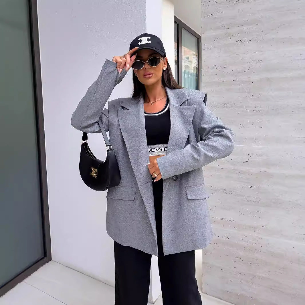 Solid Color Fashion Casual Small Suit Coat For Women LadyShow.Store