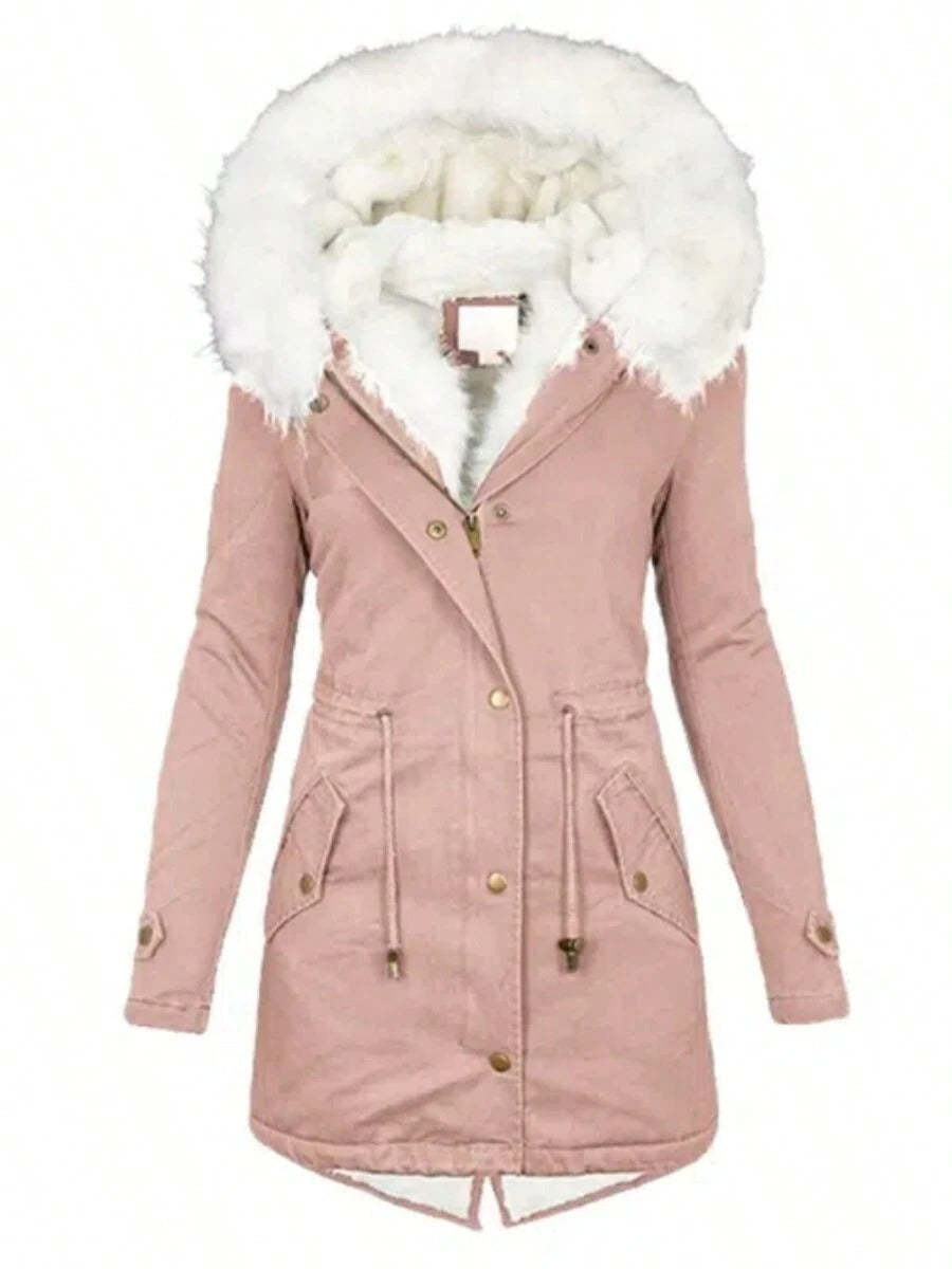 Needle Winter Faux Fur Hooded Parka Coat NorixaFashion.com