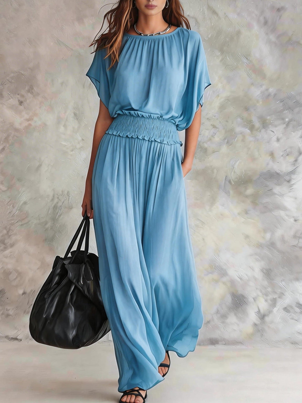 2026 Summer European Style Slim Waist Elegant And Precise Long Dress Set NorixaFashion.com