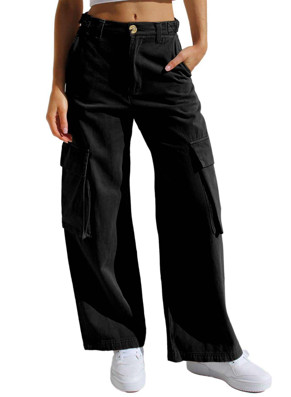 Women's Multi-pocket Workwear Loose Casual Denim Trousers NorixaFashion.com