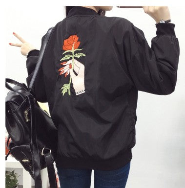 Spring Summer Women's Loose Jacket, Casual Baseball Coat Pi-Mart