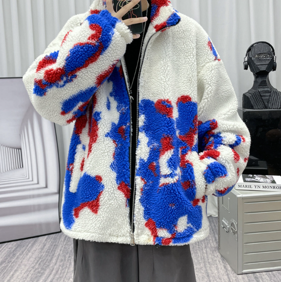 Men's Hong Kong Style Thick Casual Lamb Velvet Jacket Pi-Mart