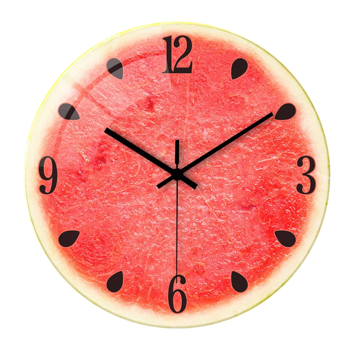 Fruit-colored Quiet-design Creative Glass Wall Clock Quartz Wall Clock PearlNestDecor.com