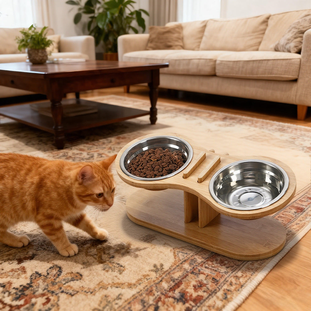 Adjustable Tilted Pet Stand With A Feeding Bowl Pets Fashion