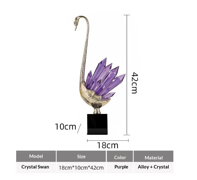 Affordable Luxury Crystal Swan High-End Home Decor For Foyer PearlNestDecor.com