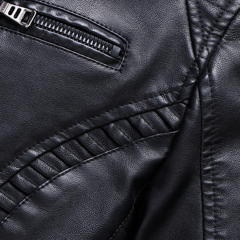 Men's new winter cashmere thick warm leather jacket PU leather jacket LuxuryLifeWay Online Store