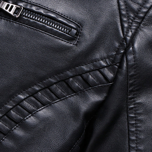 Men's new winter cashmere thick warm leather jacket PU leather jacket LuxuryLifeWay Online Store