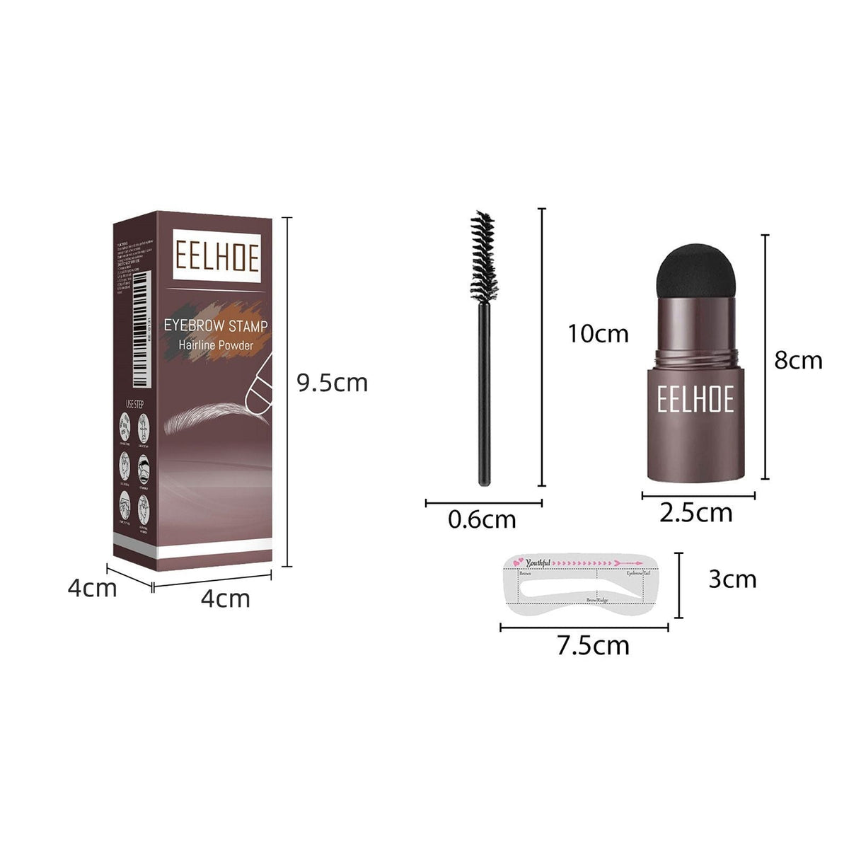 Eyebrow Print Powder 2g Medium Brown Set 1Box Tri Light Beauty