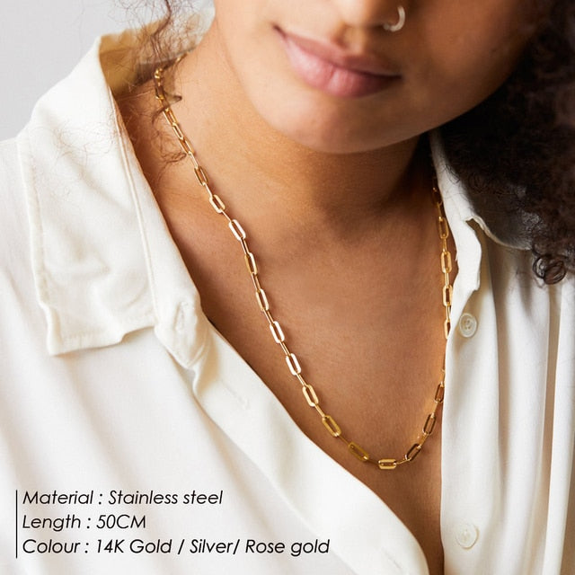 Paperclip Stainless Steel Necklace Pi-Mart