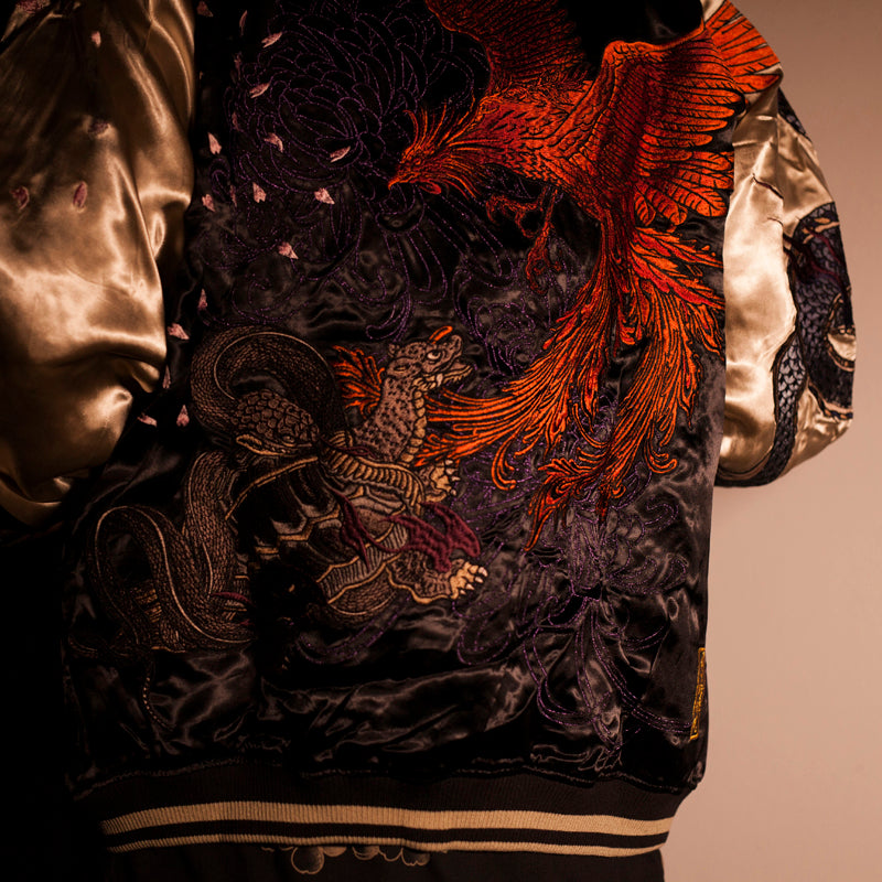 Men's Double-Sided Embroidered Jacket with Four Gods Pi-Mart