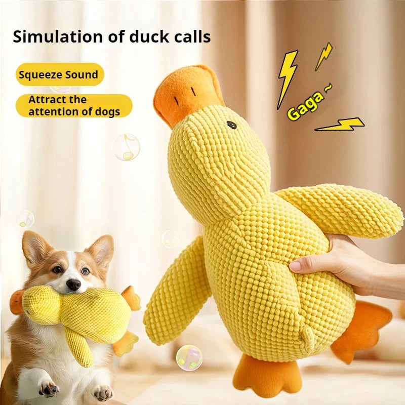Pet Plush Toy Dog Calming Duck Stuffed Duck Toys Chew Toy Squeaky For Puppy Pet Teeth Cleaning Chew Pillow Toy Pet Supplies Pets Fashion