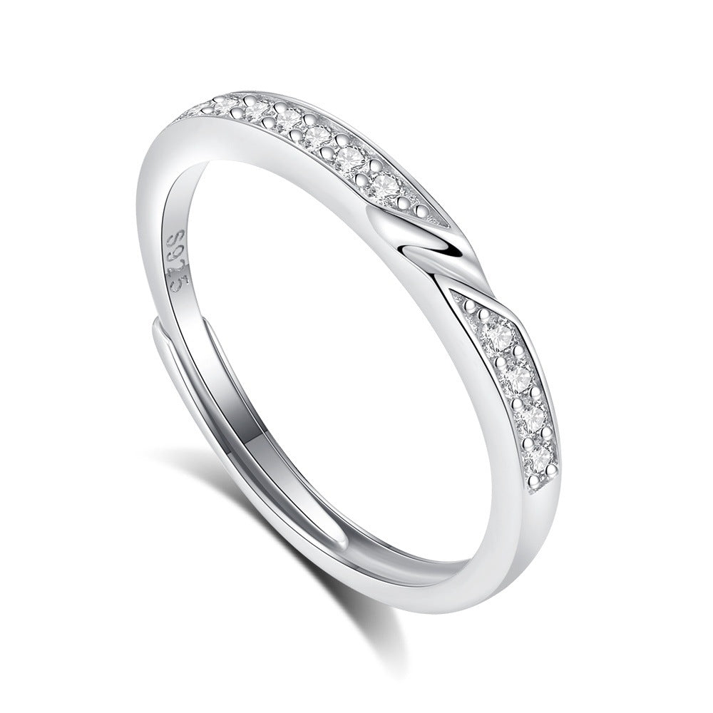 S925 Silver Adjustable Ring For Couples LadyShow.Store