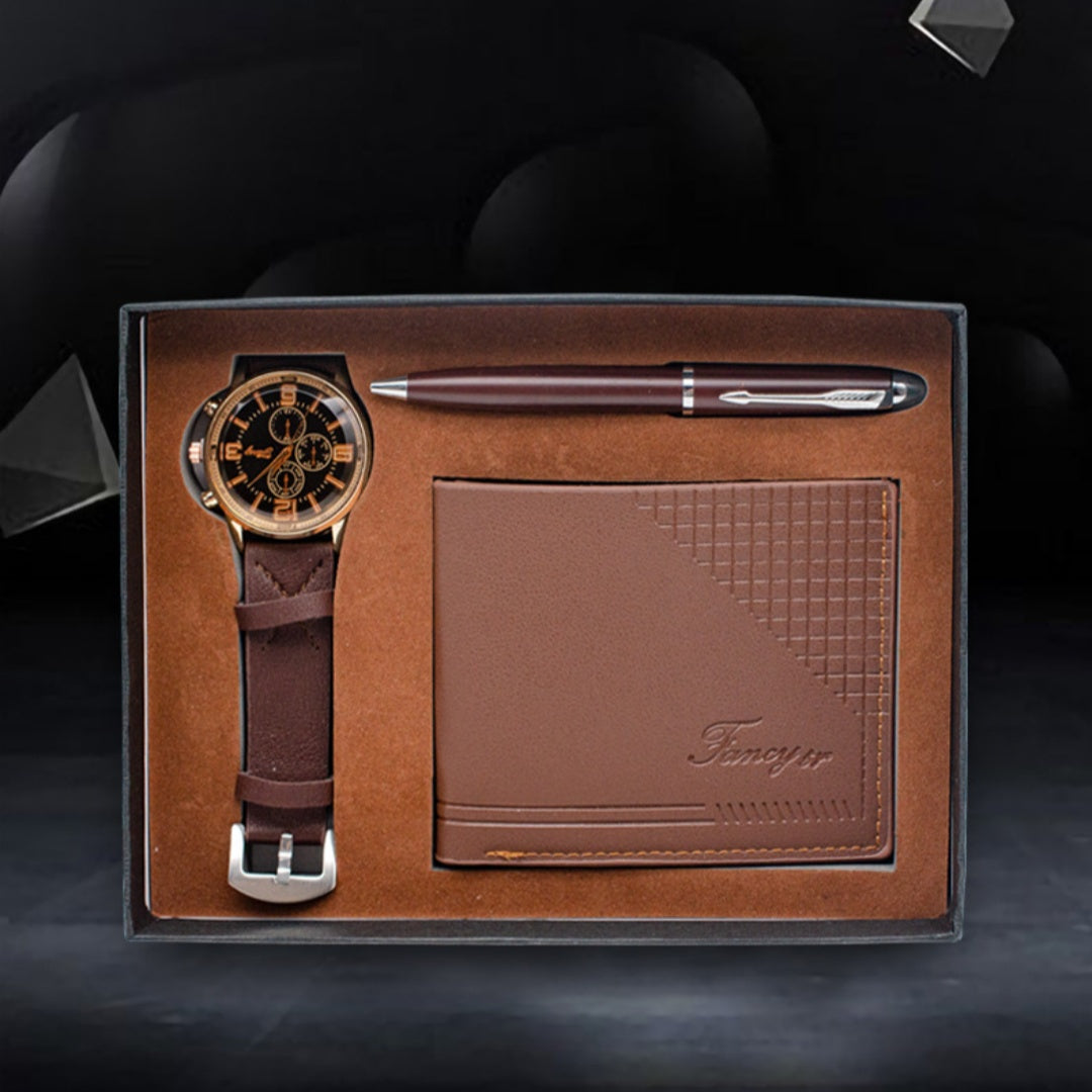 Creative Holiday Gift Wallet Pen Watch Set LuxuryLifeWay Online Store