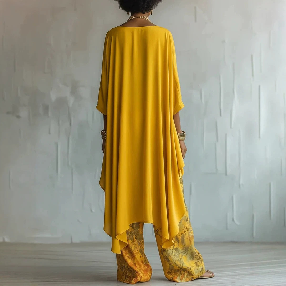 Cotton-Linen Fashion Solid-Color Top And Wide-Leg Pants Two-Piece Set NorixaFashion.com