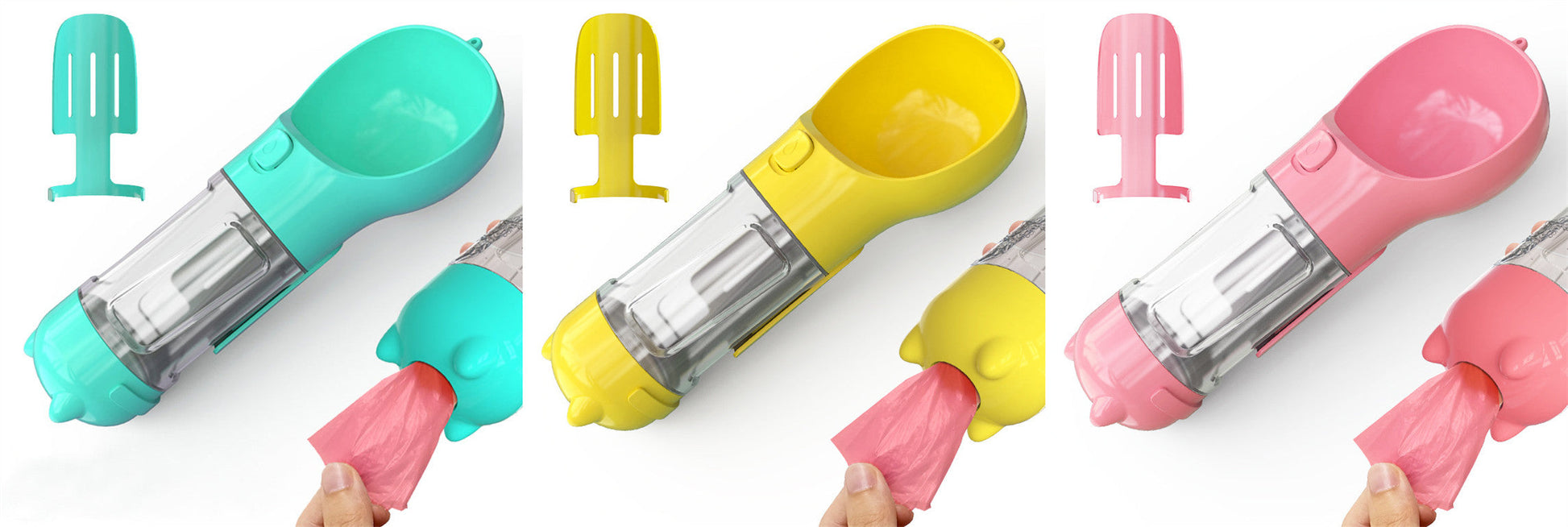 Pet Water Bottle Feeder Bowl Garbage Bag Storage Portable Pet Outdoor Travel 3 In 1 Dog Water Bottle Pets Fashion