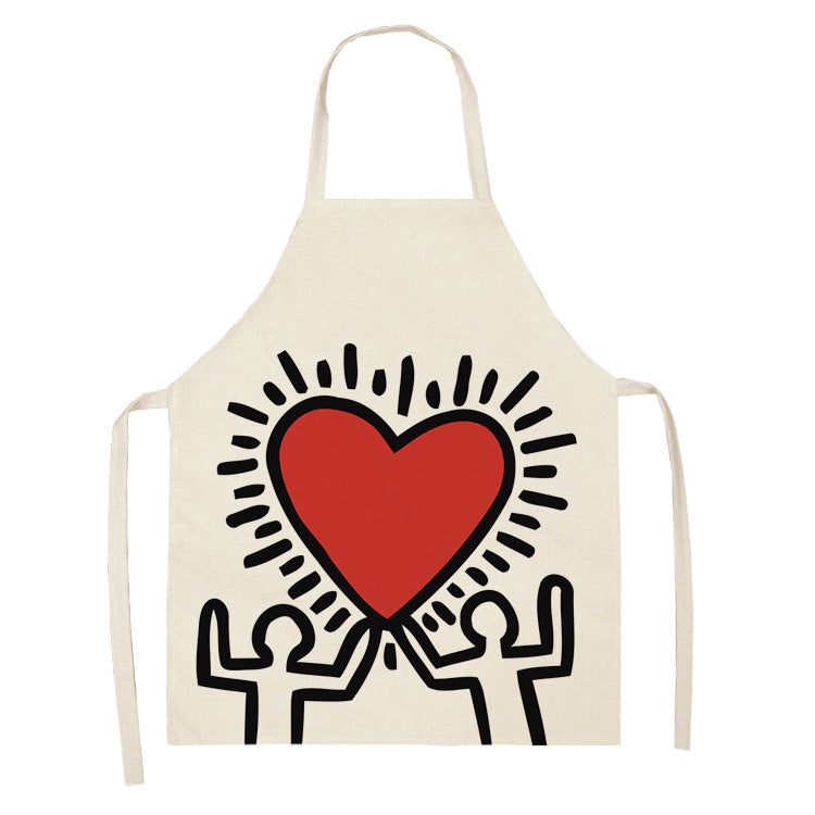 Letter Linen Apron Kitchen Stain-resistant Sleeveless Coverall PearlNestDecor.com