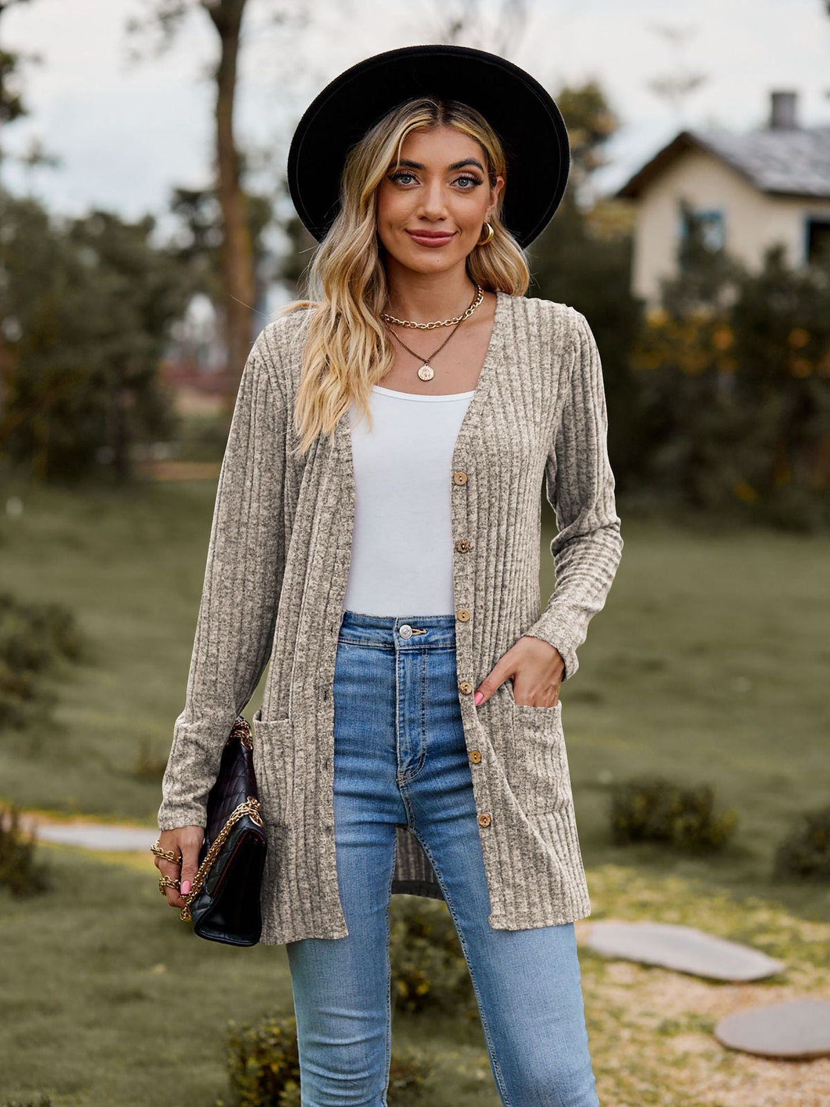 Fall Women's Clothing Sunken Stripe Solid Color Long Sleeve Women's Sweater NorixaFashion.com