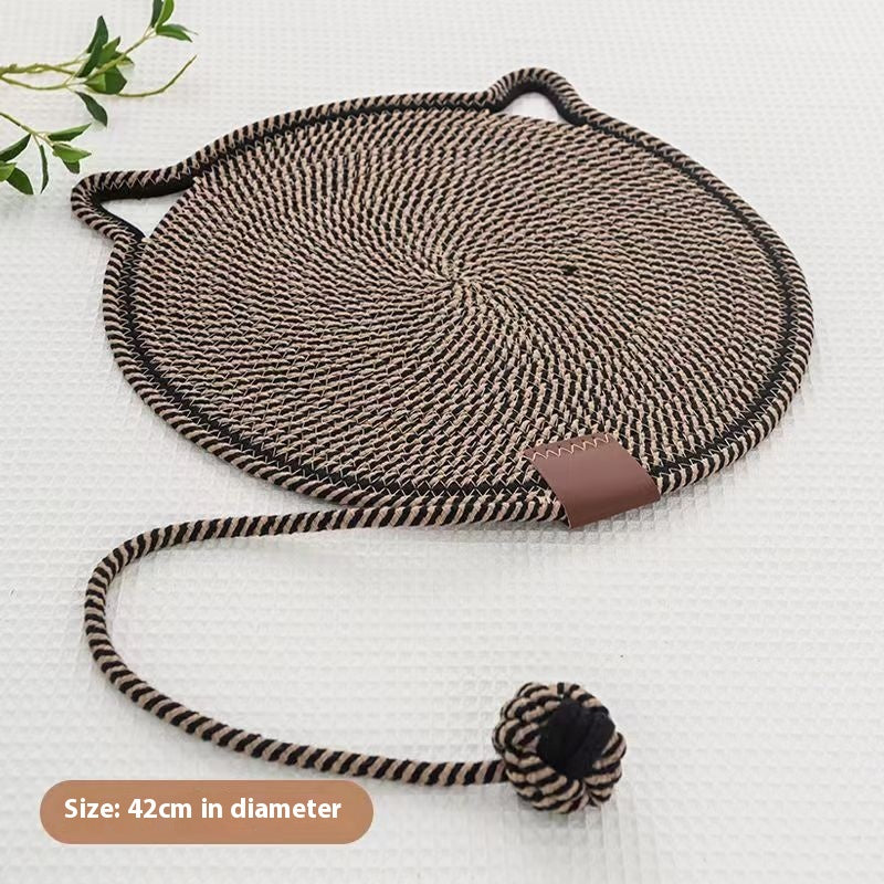 Braided Cotton Rope Cat Claw Mat Self Hi Ball One Piece Sleeping Mat Washable Anti Sticky Scratching Artifact Cat Scratching Mat Pet Products Pets Fashion