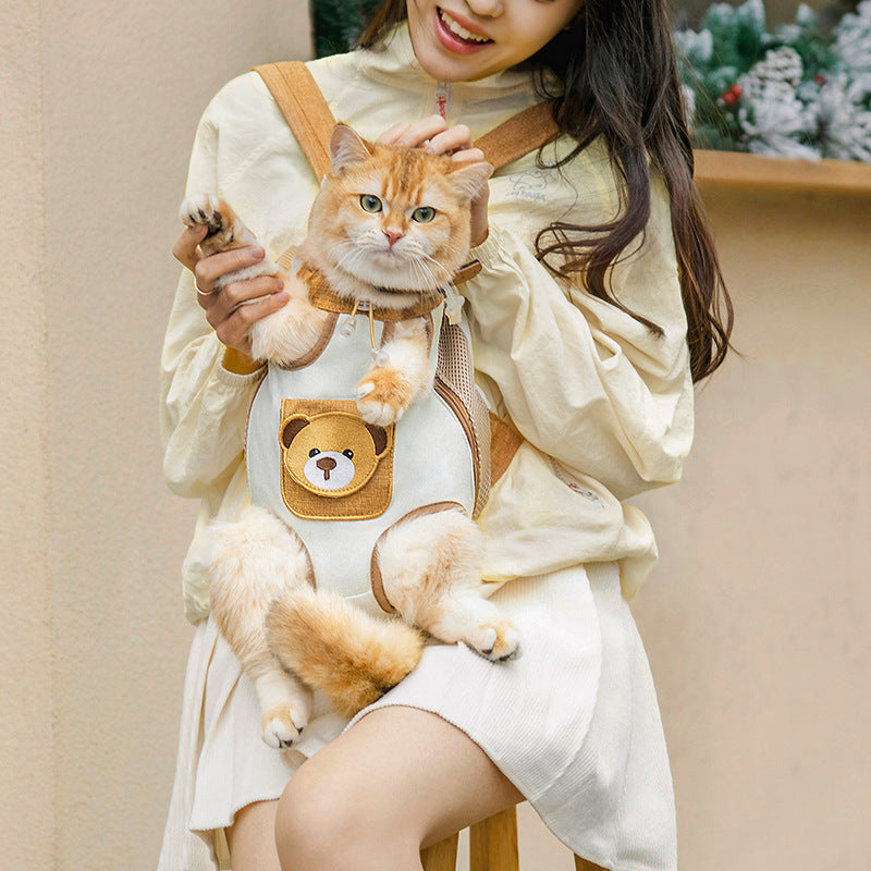 Pet Outdoor Portable Double-Shoulder Dog Bag With Chest Strap Pets Fashion