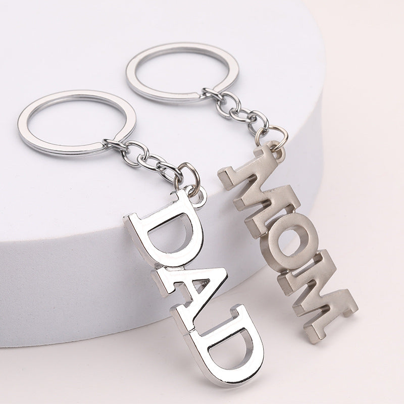 Creative Father Mother's Day Gift Zinc Alloy Letter Keychain LadyShow.Store