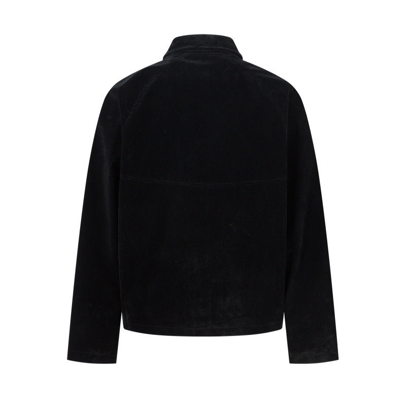 Retro Patchwork Black Jacket Unisex Designer-Style Niche Loose Coat Best YouTube Store