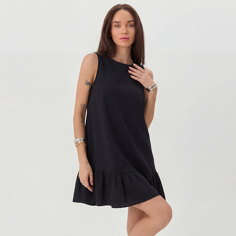 Fashionable Sleeveless Dress 2026 Summer A-Line Skirt NorixaFashion.com