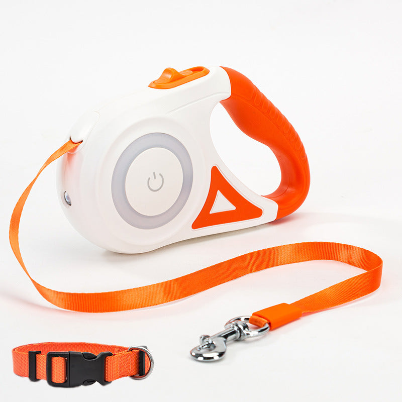 Retractable Dog Leash with Collar Pets Fashion