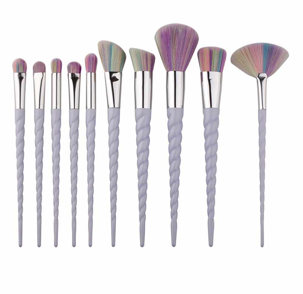 Makeup Brush Transparent Glitter Spiral Pattern CJD2