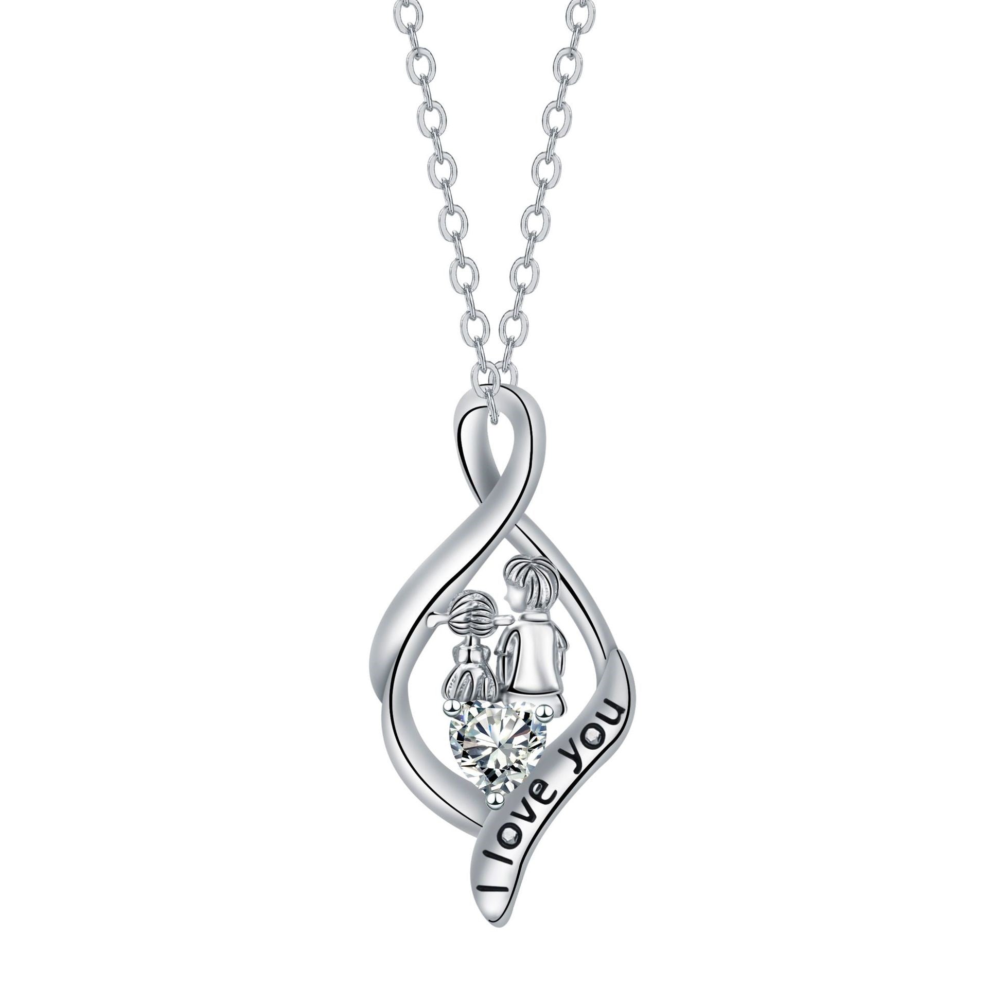Father And Daughter Pendant Necklace Father's Day Gift LadyShow.Store