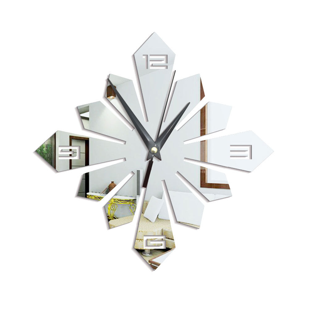 Creative Geometric Pattern Acrylic Mirror Wall Clock PearlNestDecor.com