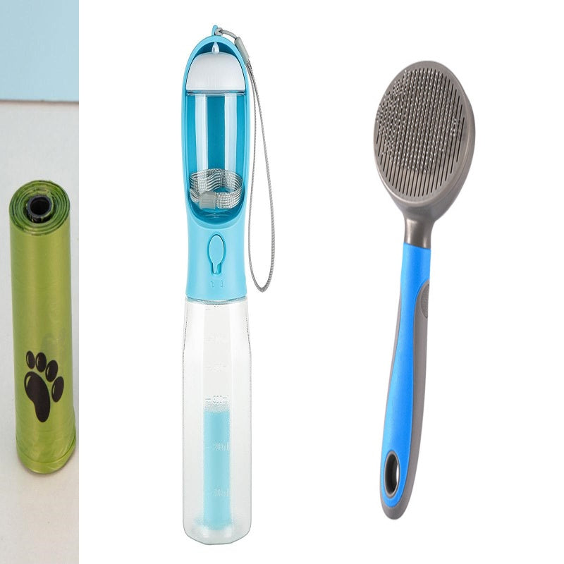 Portable Cat Dog Water Bottle Food Feeder Drinker Poop Dispenser 3 In 1 Leak-proof Multifunctional Dog Water Bottle Pet Products Pets Fashion
