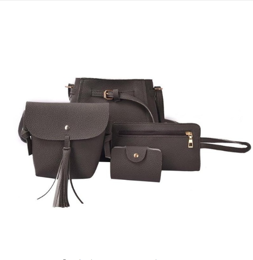 Vintage Lychee Pattern Four-Piece Mother-Daughter Bag Set Pi-Mart