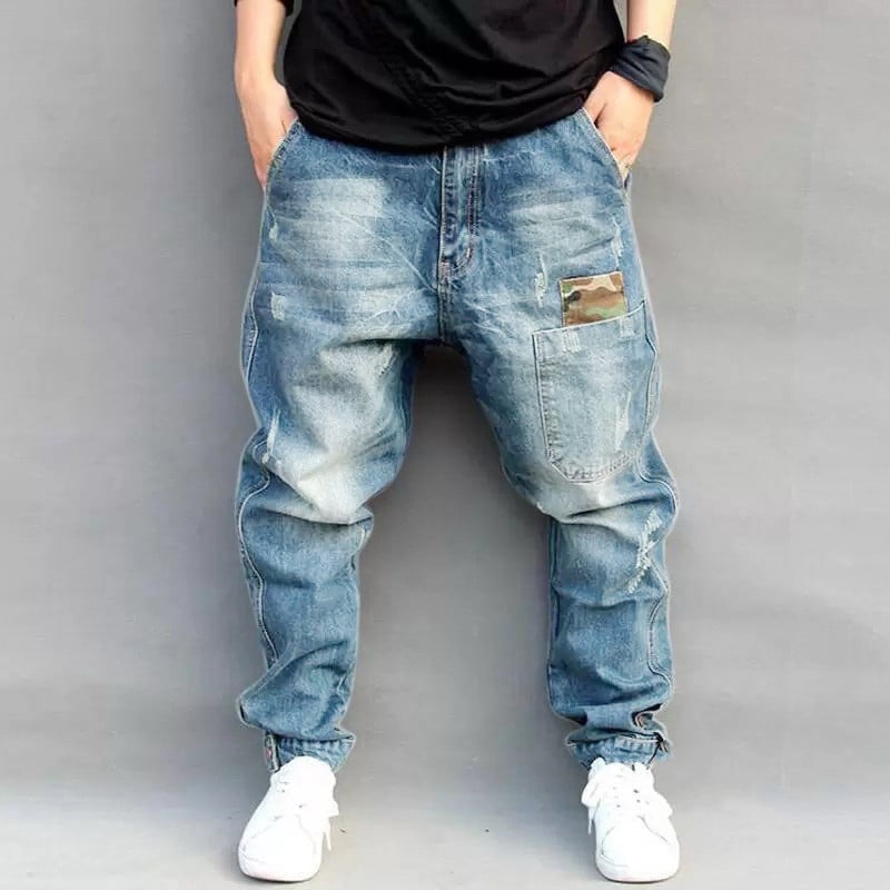 Street Style Denim Harem Pants Pi-Mart