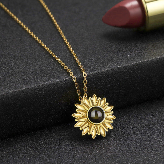 S925 Sterling Silver Sunflower Necklace LadyShow.Store
